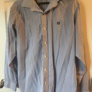 Lauren Ralph Lauren Navy Striped Dress Shirt
